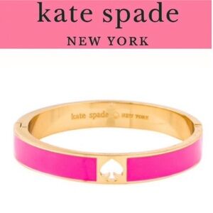 Kate ♠️ Spade✨Hole Punch✨Barbie Pink✨Wide Enamel Bracelet